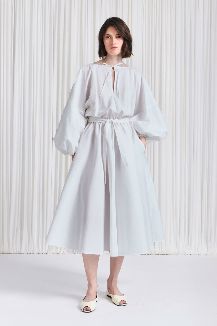 The Sonnet Dress in White Linen Blend – palmer//harding