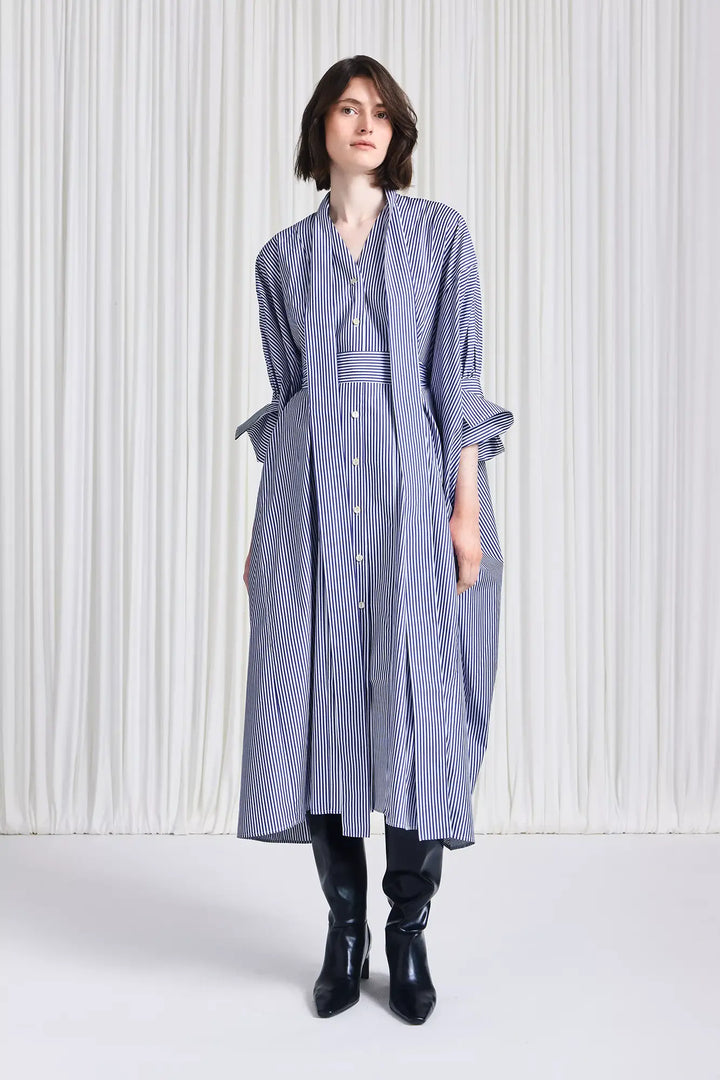 The Emotive Dress in Blue Striped Cotton Poplin – palmer//harding