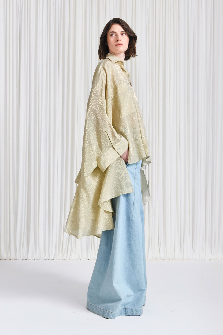 The Trace Shirt in Gold Silk Voile – palmer//harding