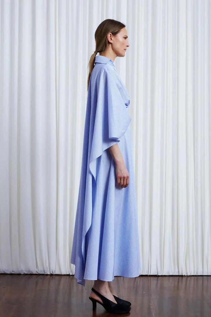 The Resilient Dress in Blue Cotton Poplin Stripe – palmer//harding