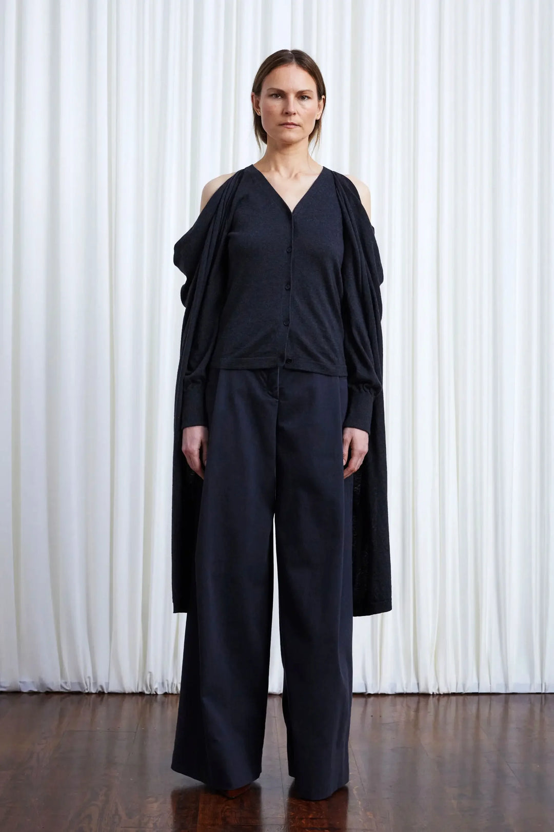 The In Your Arms Cardigan in Charcoal Cotton Cashmere – palmer//harding