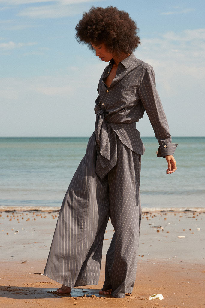 The Lumen Trousers in Grey Cotton Voile – palmer//harding