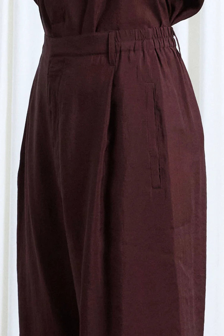 The Sanctuary Trousers in Oxblood Habotai Silk – palmer//harding