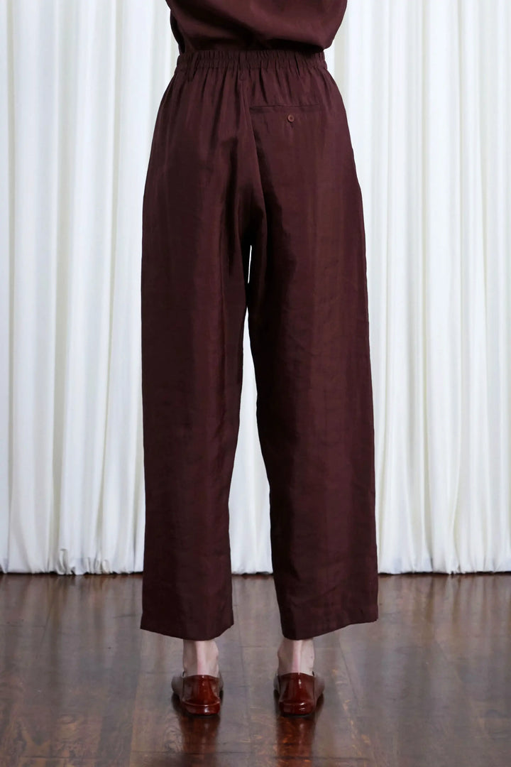 The Sanctuary Trousers in Oxblood Habotai Silk – palmer//harding