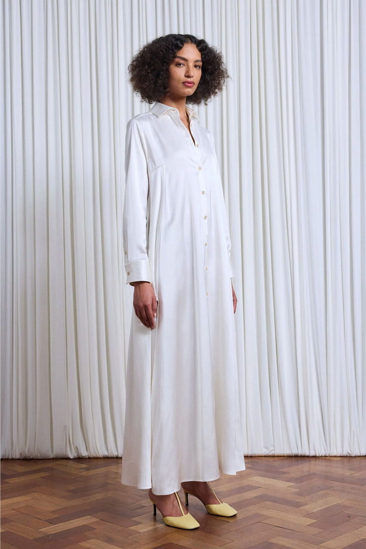 Rhythm Dress in Ivory Satin Viscose – palmer//harding