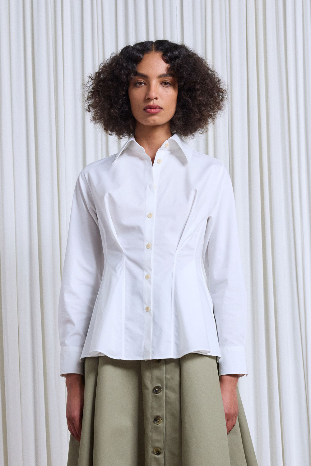 The Contour Shirt in White Cotton Poplin – palmer//harding